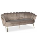 Canapé 3 places arrondi style boudoir glamour velours taupe Andersen - 