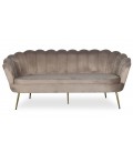 Canapé 3 places arrondi style boudoir glamour velours taupe Andersen - 