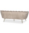 Canapé 3 places arrondi style boudoir glamour velours taupe Andersen - 