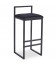 Tabouret de bar en métal noir et velours noir Andrea - 