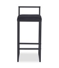 Tabouret de bar en métal noir et velours noir Andrea - 