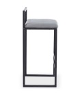 Tabouret de bar en métal noir et velours gris Andrea - 