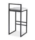 Tabouret de bar en métal noir et velours gris Andrea - 