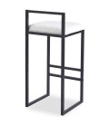 Tabouret de bar en métal noir et tissu bouclette crème Andrea - 