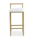 Tabouret de bar en métal doré et tissu bouclette crème Andrea - 