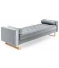 Banquette capitonnée velours argenté Anemone - 