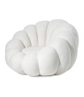 Fauteuil design coquillage tissu bouclette blanc Arielina - 