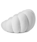 Fauteuil design coquillage tissu bouclette blanc Arielina - 