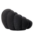 Fauteuil design coquillage tissu bouclette noir Arielina - 