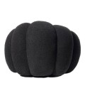 Fauteuil design coquillage tissu bouclette noir Arielina - 