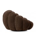 Fauteuil design coquillage tissu bouclette marron Arielina - 