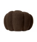 Fauteuil design coquillage tissu bouclette marron Arielina - 