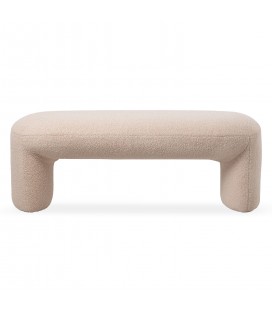 Banquette tendance l110cm tissu bouclette beige Armania