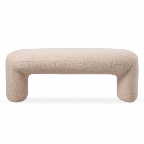 Banquette tendance l110cm tissu bouclette beige Armania - 