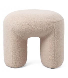 Pouf tendance l46cm tissu bouclette beige Armania