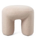 Pouf tendance l46cm tissu bouclette beige Armania - 