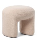 Pouf tendance l46cm tissu bouclette beige Armania - 