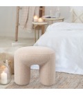 Pouf tendance l46cm tissu bouclette beige Armania - 