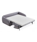 Canapé convertible express matelas 140x190cm intégré tissu gris Ashley - 