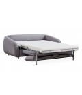 Canapé convertible express matelas 140x190cm intégré tissu gris Ashley - 