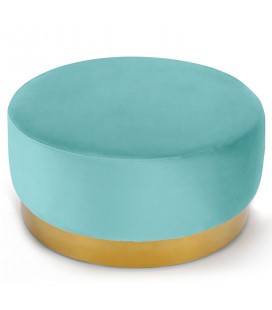 Pouf rond velours menthe pied doré Atlanta