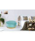 Pouf rond velours menthe pied doré Atlanta - 