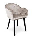 Chaise fauteuil velours taupe Auckland - 