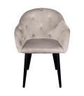 Chaise fauteuil velours taupe Auckland - 