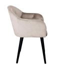 Chaise fauteuil velours taupe Auckland - 