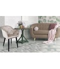 Chaise fauteuil velours taupe Auckland - 