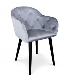 Chaise fauteuil velours argenté Auckland