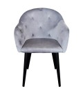 Chaise fauteuil velours argenté Auckland - 