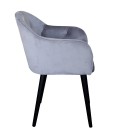 Chaise fauteuil velours argenté Auckland - 