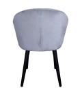 Chaise fauteuil velours argenté Auckland - 