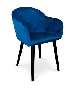 Chaise fauteuil velours bleu Auckland