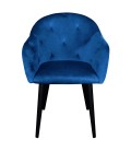 Chaise fauteuil velours bleu Auckland - 