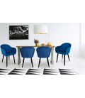 Chaise fauteuil velours bleu Auckland - 