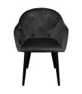 Chaise fauteuil velours noir Auckland - 