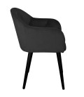 Chaise fauteuil velours noir Auckland - 