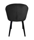 Chaise fauteuil velours noir Auckland - 