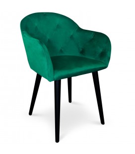 Chaise fauteuil velours vert Auckland