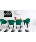 Chaise fauteuil velours vert Auckland - 