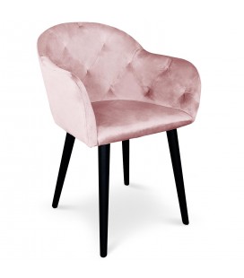 Chaise fauteuil velours rose Auckland