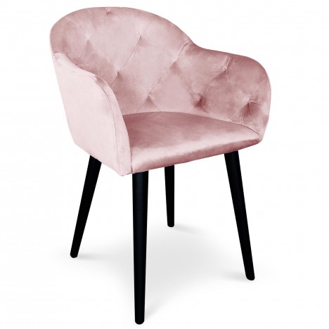 Chaise fauteuil velours rose Auckland - 