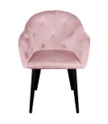 Chaise fauteuil velours rose Auckland - 