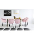 Chaise fauteuil velours rose Auckland - 