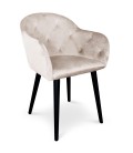 Chaise fauteuil velours beige Auckland - 