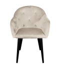 Chaise fauteuil velours beige Auckland - 