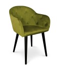 Chaise fauteuil velours kaki Auckland - 