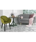 Chaise fauteuil velours kaki Auckland - 